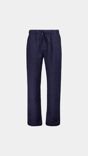 Linen Trousers - Navy Blue