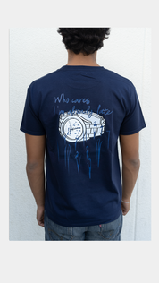 Who cares I'm already late -  Navy Blue T-Shirt