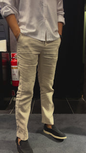 Linen Trousers - Beige