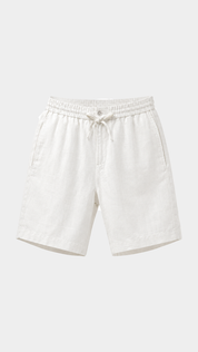 Riviera Linen Blend Shorts - White