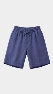 Riviera Linen Blend Shorts - Navy Blue