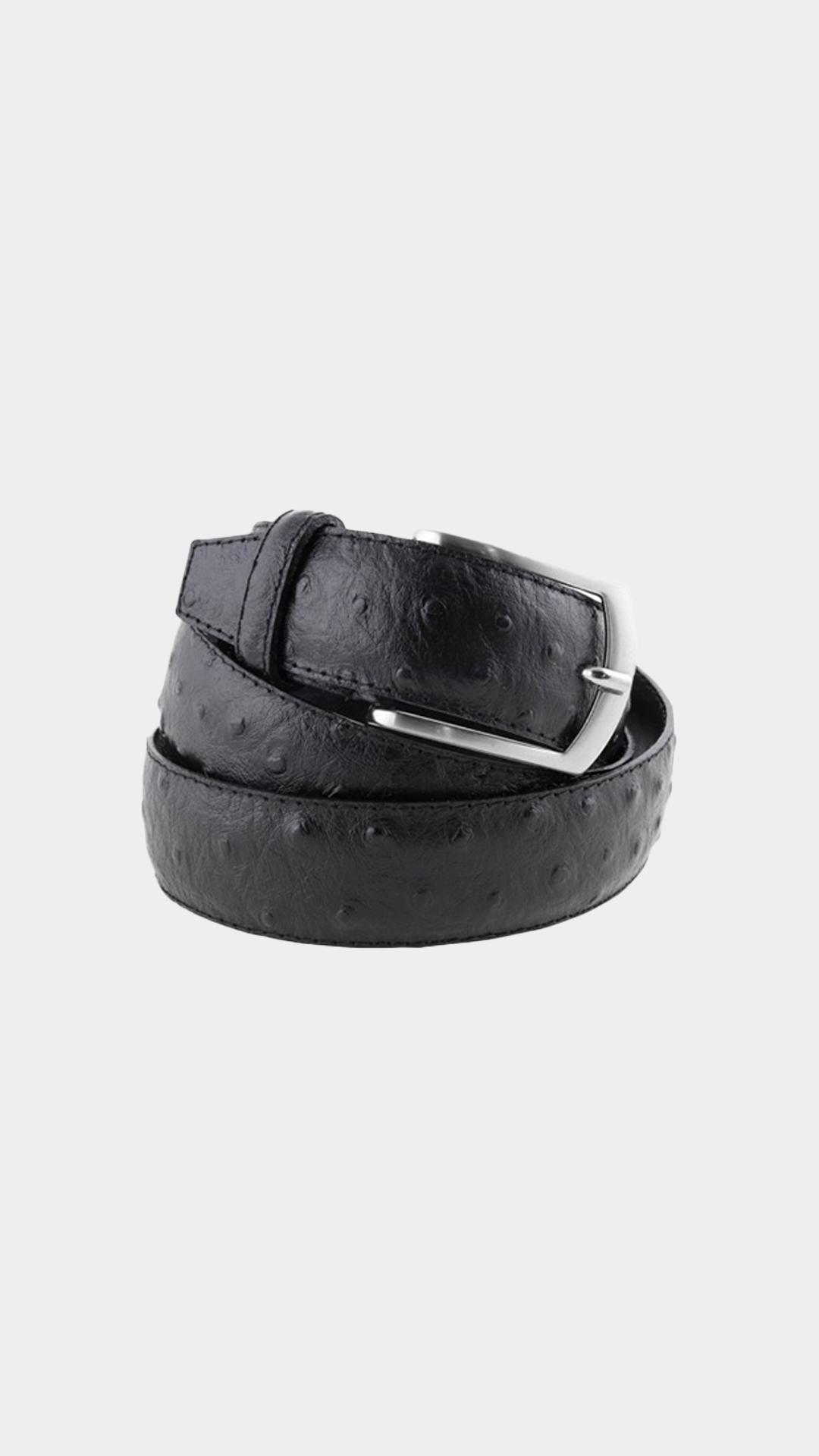 Premium Black "Ostrich Pattern" Leather Belt