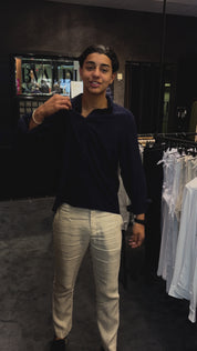 Linen Shirt - Navy Blue