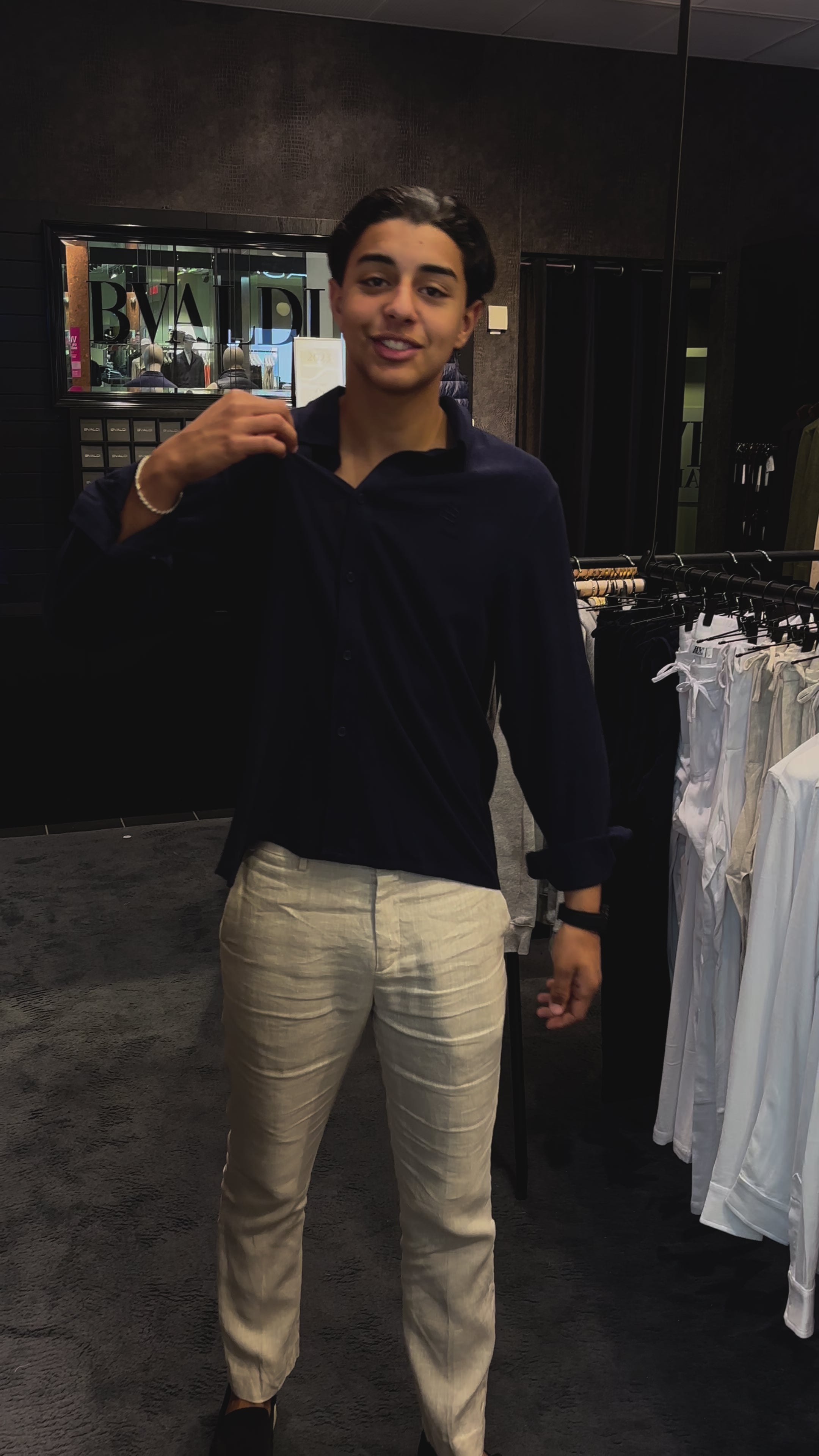 Linen Shirt - Navy Blue