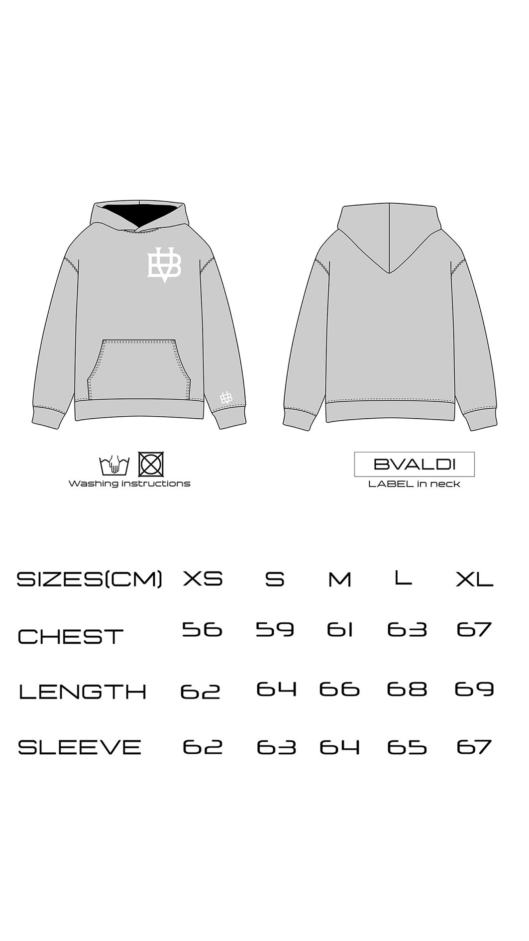 BV Hoodie Ljusgrå