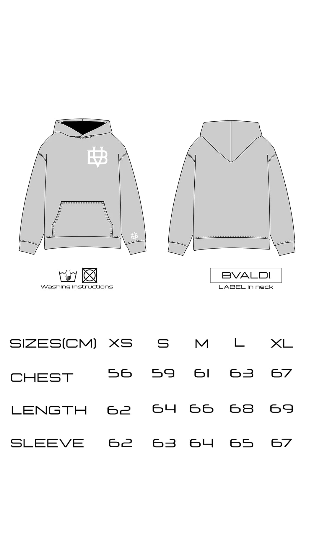Bv Zip-Hoodie Grey